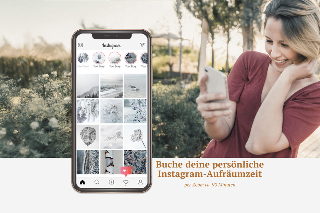 Aufräumen kann so befreiend sein – auch auf Instagram! Hast du das Gefühl, dein Instagram-Profil passt nicht mehr so richtig zu dir? Es fehlt die Harmonie, und veraltete Posts nehmen Platz für Neues? Mit meiner Unterstützung nach der KonMari-Methode bringe ich deinen Account zum Strahlen: ✔️ Wir sortieren aus, was nicht mehr Freude bereitet. ✔️ Harmonisieren deine Bilder, damit sie perfekt zusammenpassen. ✔️ Schaffen Platz für neue, inspirierende Inhalte. Dein Ergebnis: Ein aufgeräumtes, ästhetisches Profil, das deine Persönlichkeit widerspiegelt! Buche jetzt deine Instagram-Frischekur und lass dein Profil neu erstrahlen.